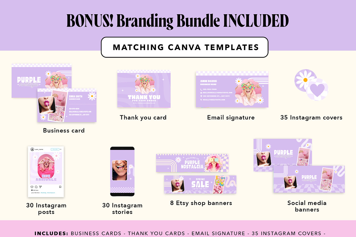 Purple Retro Shopify Theme Bundle, a Shopify Template by Template Twist Shop (Photo 6 of 9)