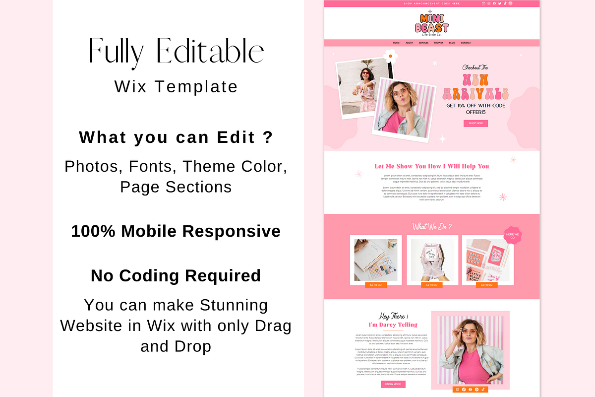 Pink Wix Website Template, a Wix Template by AdvertFox (Photo 5 of 9)