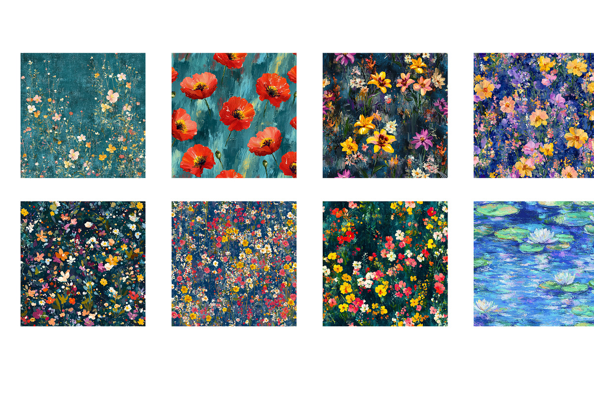Flowers Digital Papers, a Texture Illustration by Designworld (Photo 3 of 5)