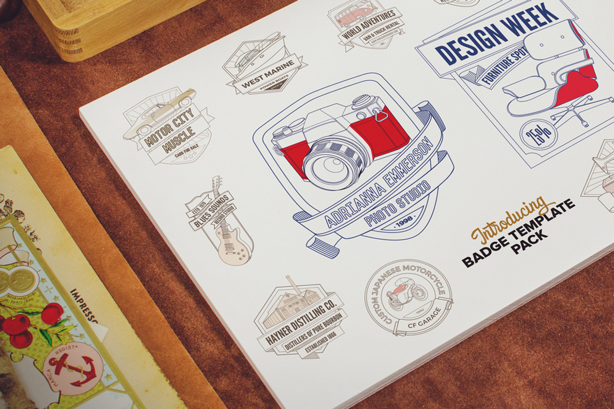 Illustrated Badge Template Pack, a Branding & Logo Template by Liviu (Photo 4 of 6)
