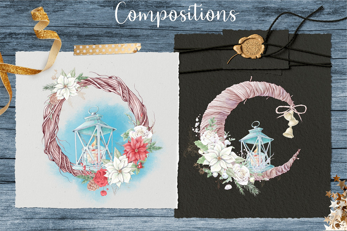 Christmas Watercolor clipart, a Decorative Illustration by Yuliya Art (Photo 10 of 11)