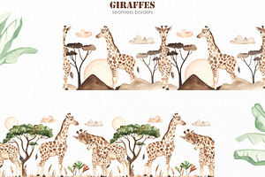 Giraffes. Watercolor Collection