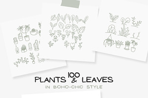 100 Procreate Stamps Boho-Chic Plant