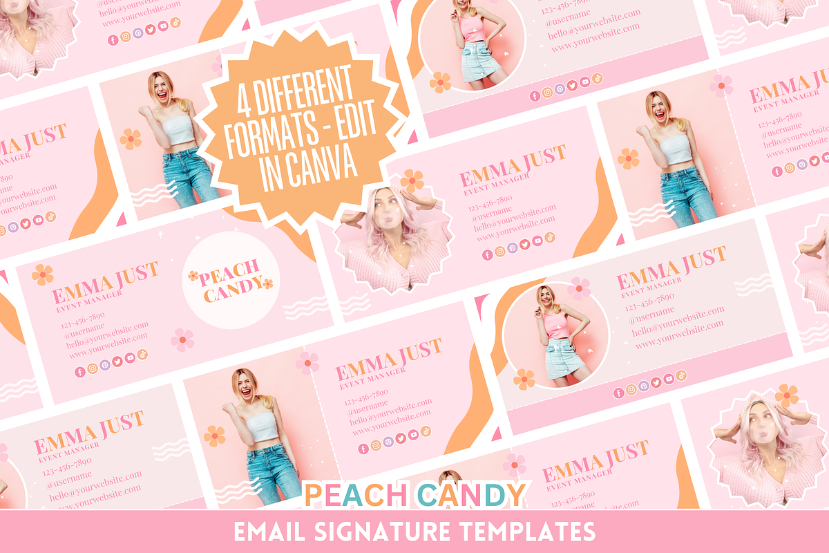 Pastel Email Signature Templates, an Email Template by SunshineStudioBoutique (Photo 1 of 10)