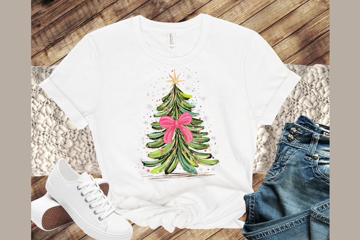 Coquette Pink Bow Christmas Tree PNG, an Illustration by Sublimation Artist (Photo 6 of 9)