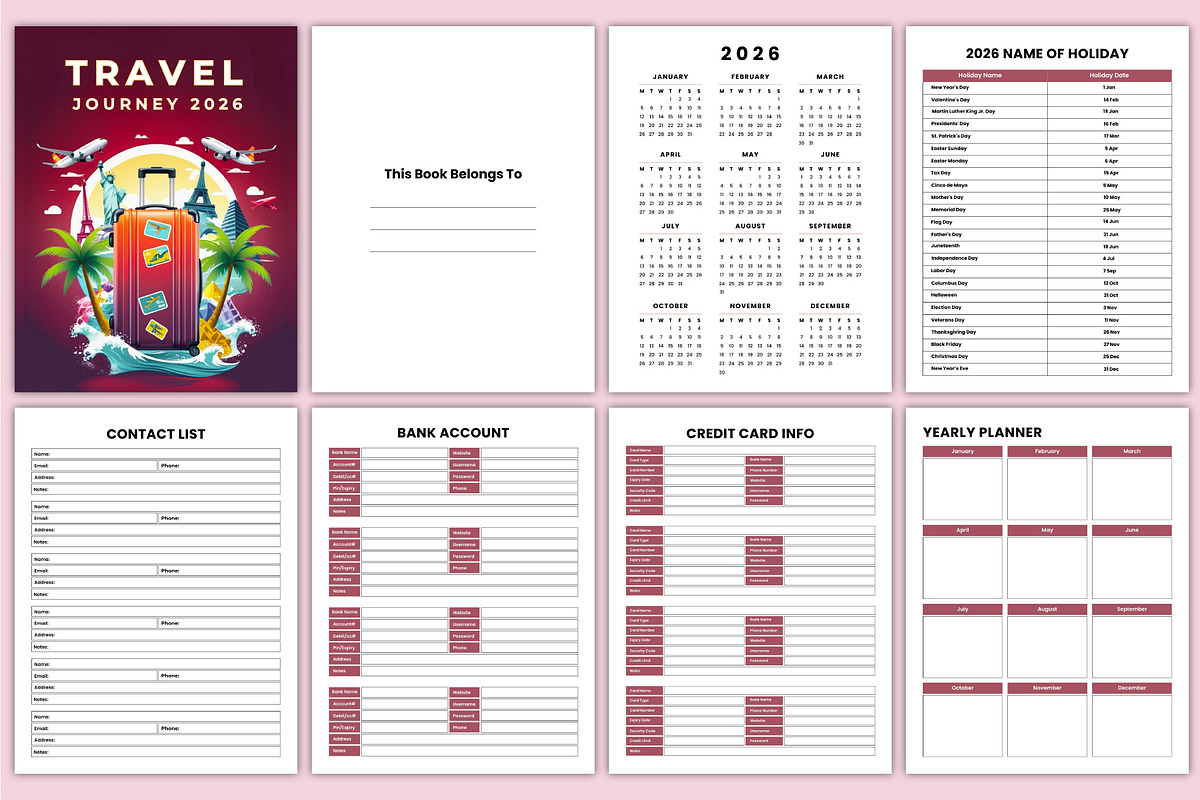 2026 Travel Journey Canva Kdp, a Stationery Template by Mustafiz (Photo 3 of 8)