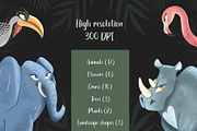 Wild Africa. Safari animals clipart, an Animal Illustration by Samnay Arts (Thumbnail 12 of 12)