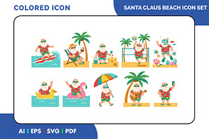 Summer Santa Claus Icon Pack, a Duotone Icon by Fontmine Studio