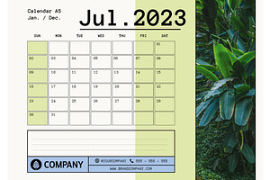 2023 Desk Calendar Layout