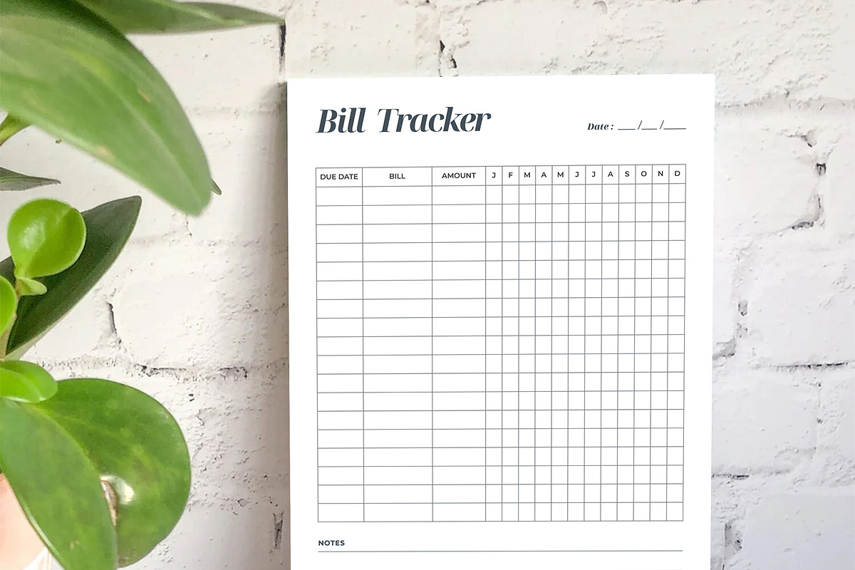 Canva Bill Tracker, a Stationery Template by DesignDevisers (Photo 2 of 9)