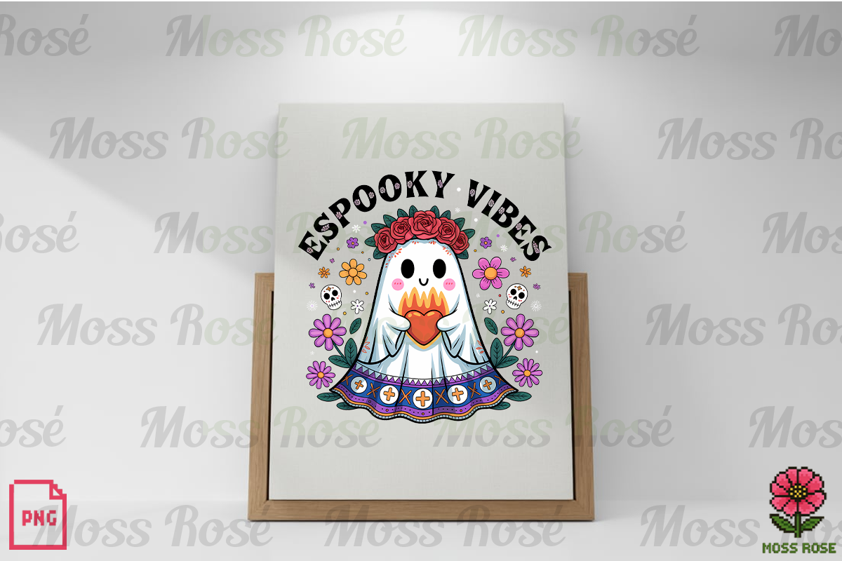 Spooky Vibes Ghost Art, a Graphic by Moss Rose (Photo 3 of 3)