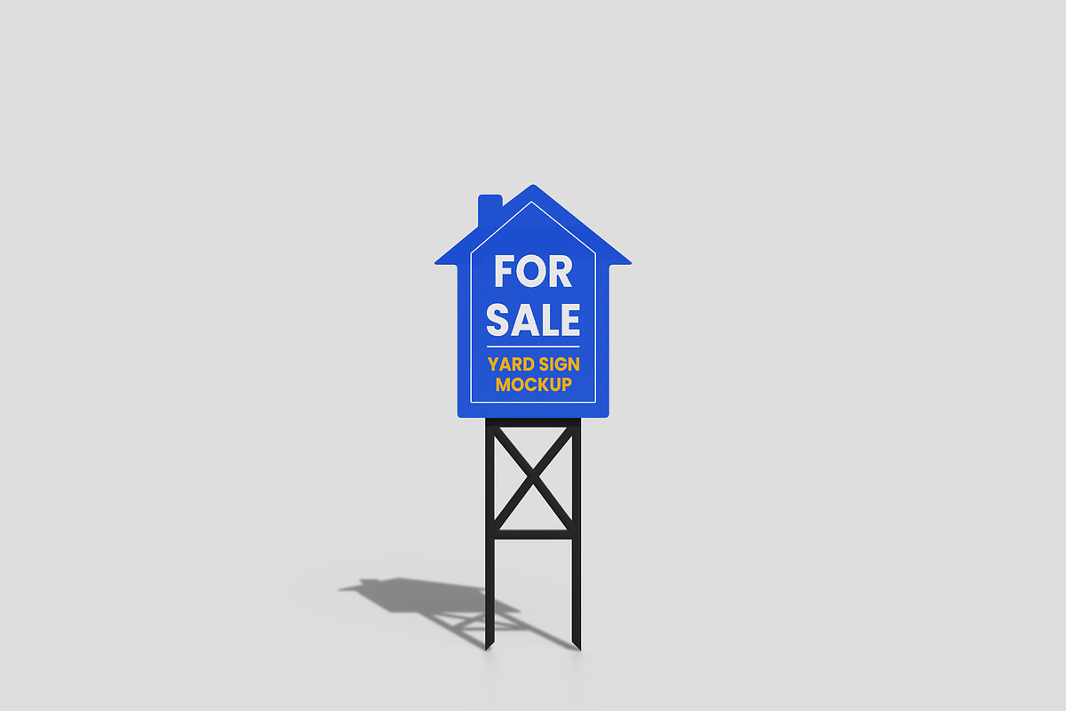 Yard Sign Mockup House Shaped, an Advertising Mockup by Farabion Studio (Photo 1 of 2)