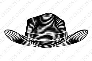 Cowboy Sheriff Western Hat Vintage, an Illustration by Christos Georghiou
