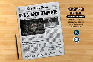 Newspaper Template V01, a Flyer Template by retrographix