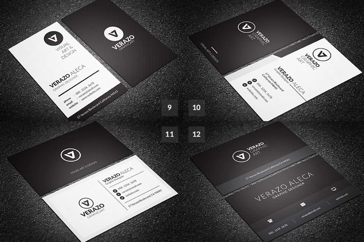 Black & White Business Card Bundle, a Business Card Template by Verazo (Photo 4 of 4)