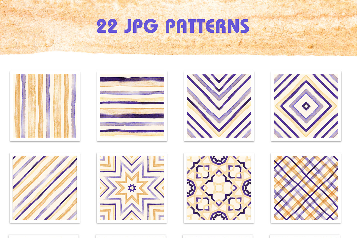 Watercolor seamless patterns, a Pattern Graphic by Wild Rose (Photo 2 of 9)