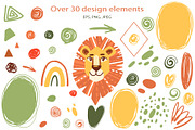 Lion's Dreams - Vector Clip Art Set, an Animal Illustration by Mashamashastu (Thumbnail 2 of 11)