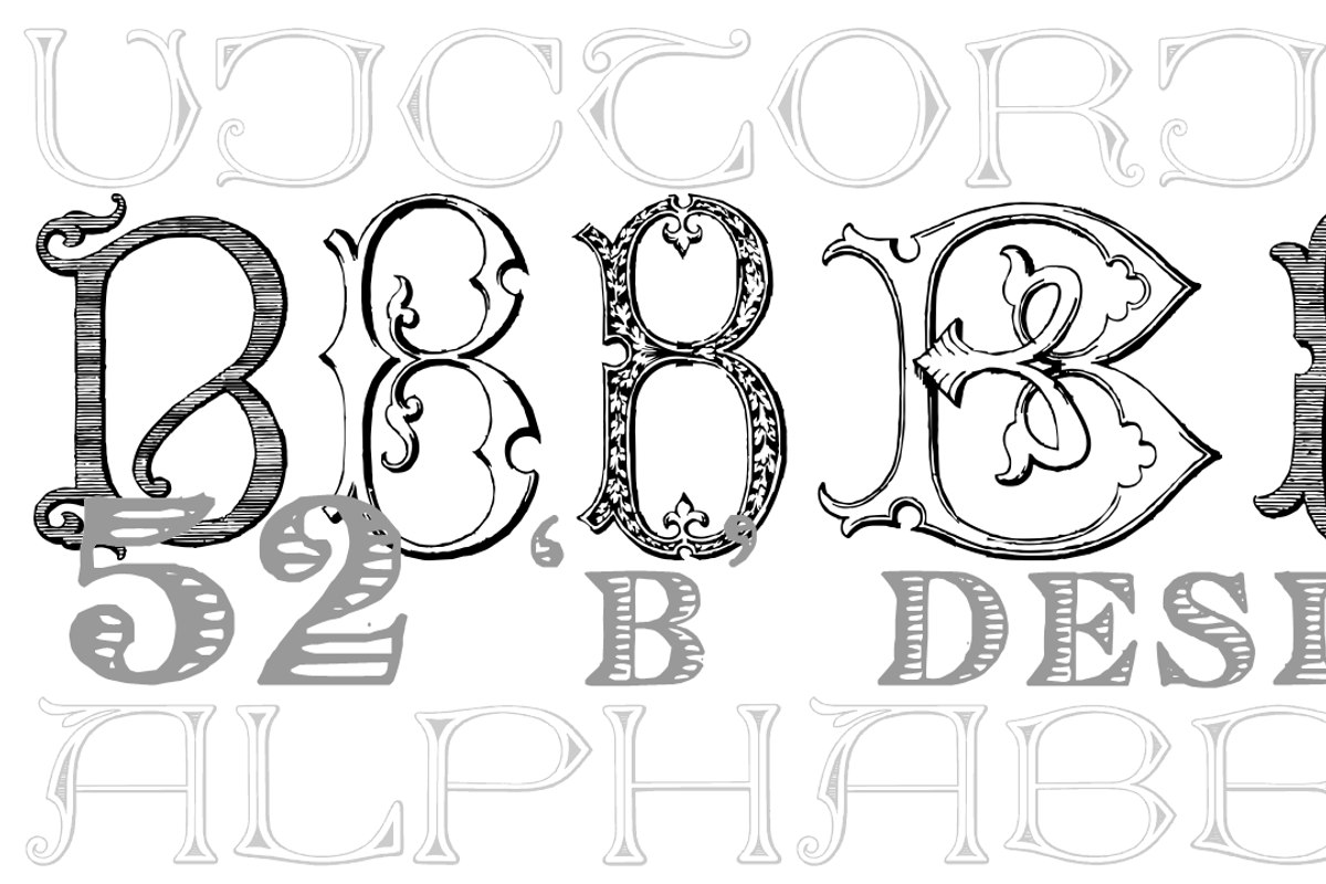 Victorian Alphabets PACK 19 FONTS !!, a Blackletter Font by Intellecta Design (Photo 21 of 48)