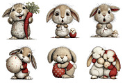 Whimsical Easter Bunny Clipart, an Illustration by CreationArt (Thumbnail 4 of 6)