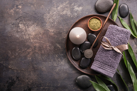 Towel and powder on tray, a Health & Medical Photo by Valeria Art