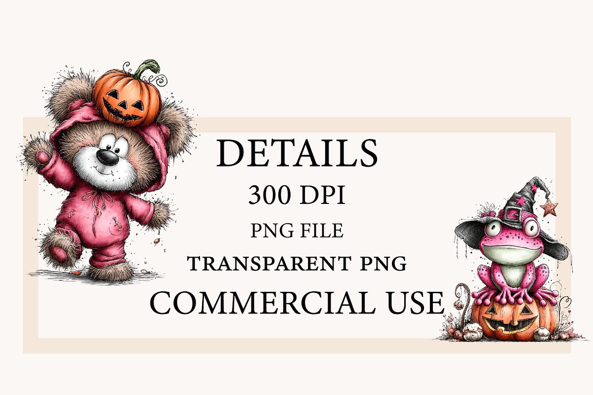 Whimsical Halloween Animals Clipart, a Seasonal Illustration by Designworld (Photo 4 of 10)