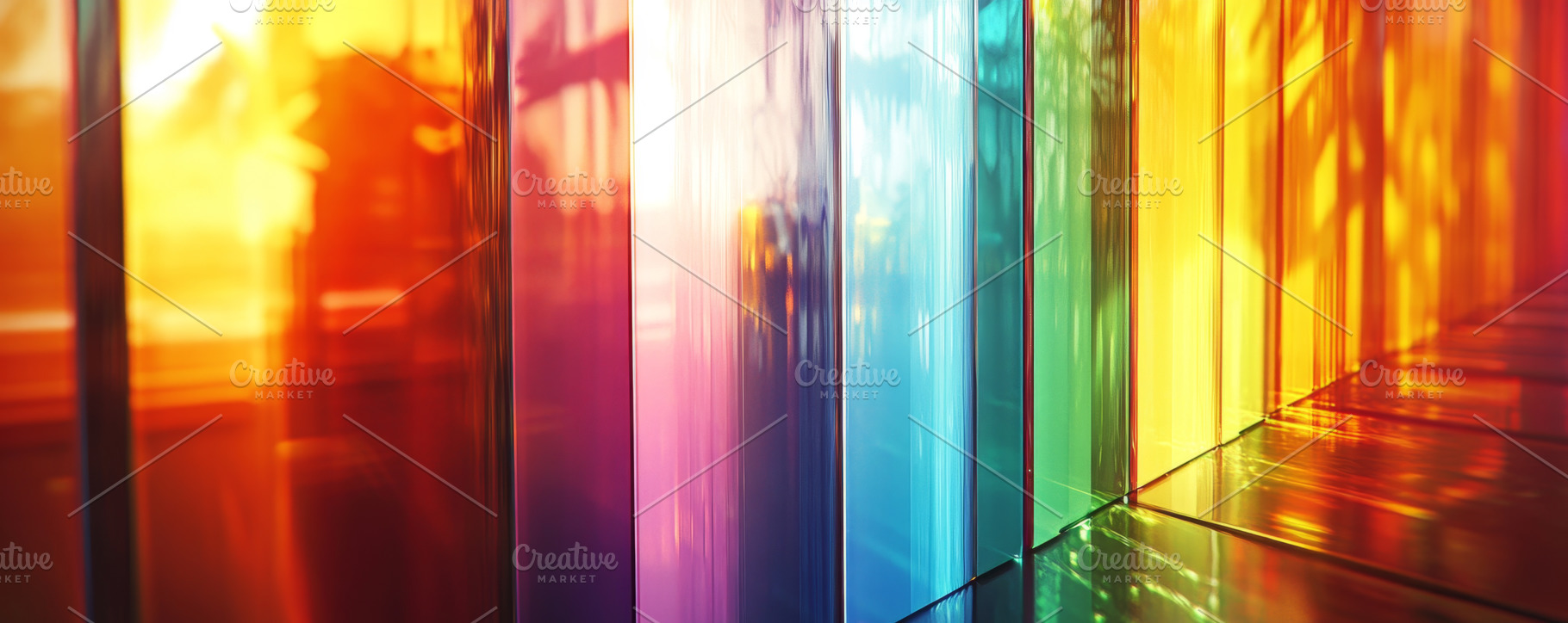 Vibrant Abstract Light Through Colorful Glass Panels, an Abstract Photo by Natalia Klenova's Shop