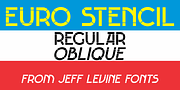 Euro Stencil JNL, a Font by Jeff Levine Fonts (Thumbnail 1 of 5)