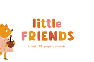 Little friends | Hand drawn font, a Sans Serif Font by JuliaVolkova
