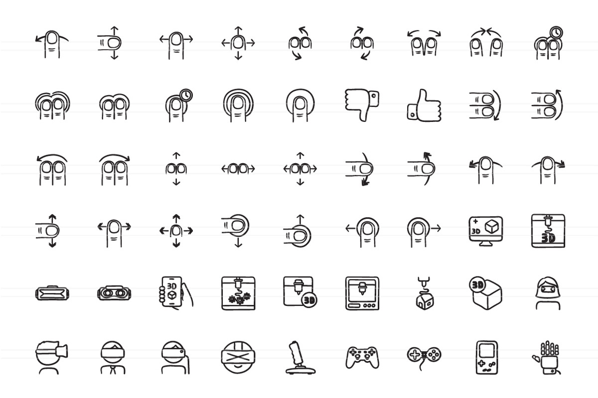 2100 Hand drawn vector icons, an Outline Icon by Visual Generation
