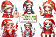 Christmas Nurse Girl Sublimation, a Seasonal Illustration by Craft Nest (Thumbnail 1 of 5)