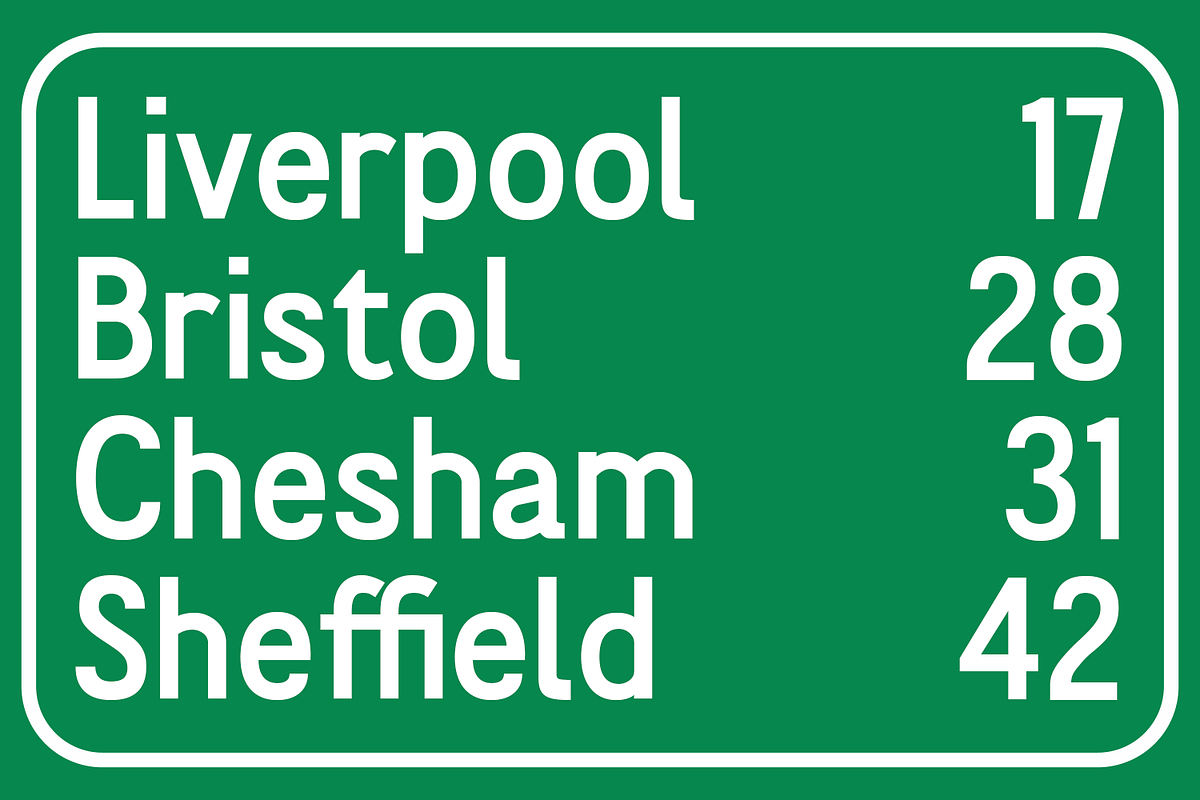 Roadway Country - Highway Font, a Sans Serif Font by Viswell (Photo 2 of 10)
