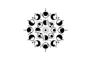 Moon Phase Mandala SVG Bundle, an Illustration by yasushie (Thumbnail 23 of 31)