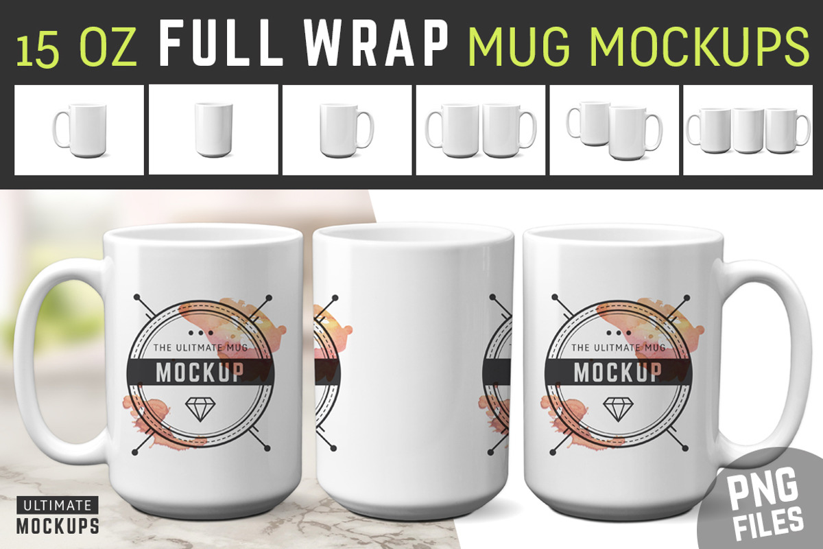15 oz Mug Mockups (PNGs), a Cups & Container Mockup by Ultimate Mockups (Photo 1 of 5)
