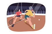 Squash players at sports court set, a Sport Illustration by Good Studio (Thumbnail 4 of 5)