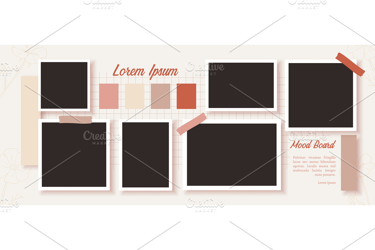 Scrapbook mood board with photo, an Illustration by winwin.art