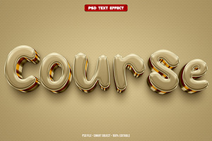 Course 3D editable text effect