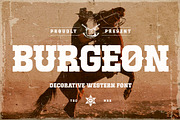 Burgeon Decorative Western font, a Serif Font by RantautypeStudio (Thumbnail 1 of 15)
