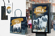 Winter Forest Mountain Gold, an Object Graphic by svetlanaARTdreams (Thumbnail 4 of 16)