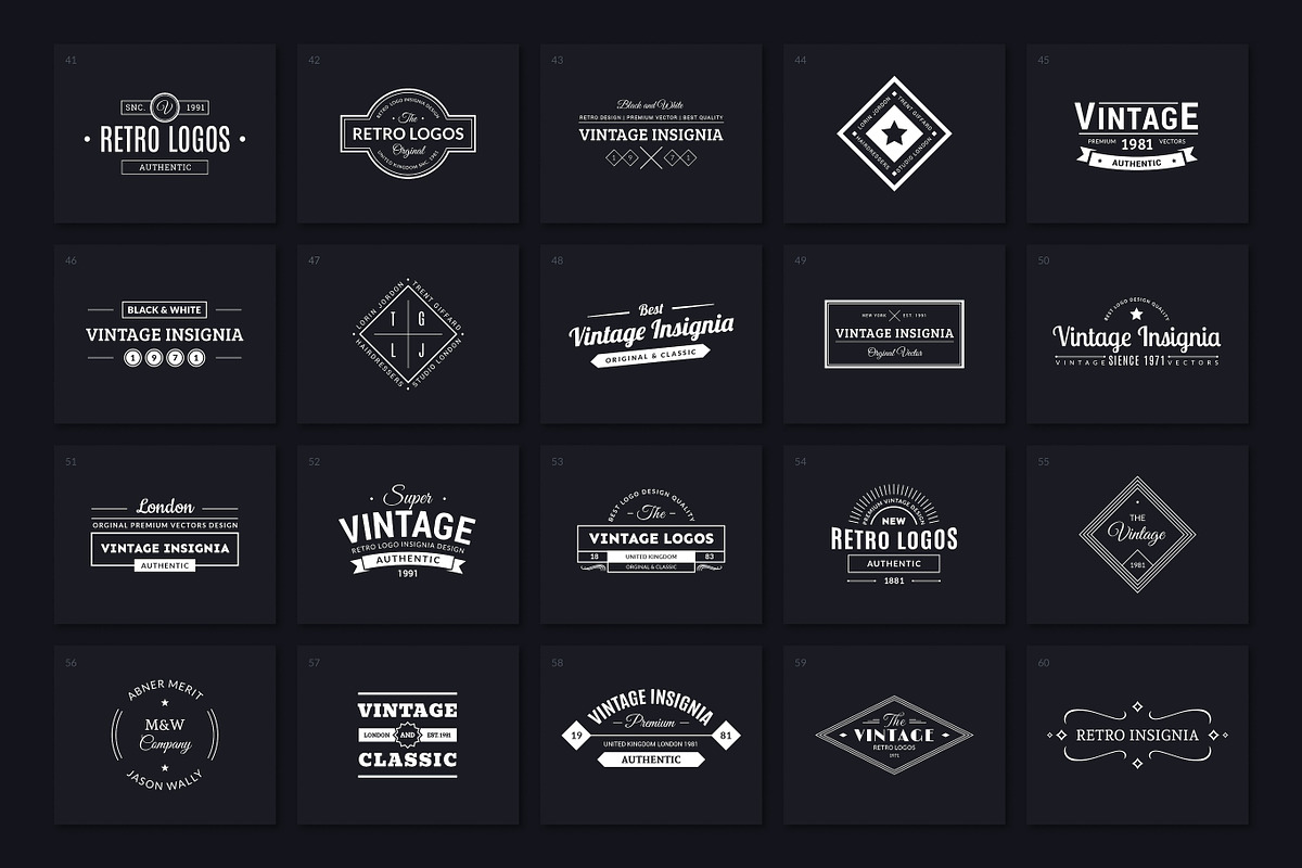 200 Vintage Logos, a Branding & Logo Template by Amito Vectors (Photo 4 of 11)