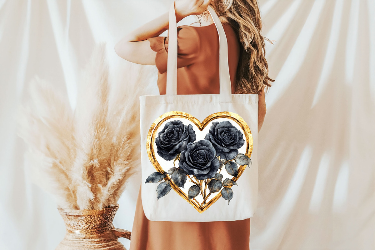 Black and Gold Rose Clipart, an Illustration by Pixels.Craft (Photo 4 of 7)
