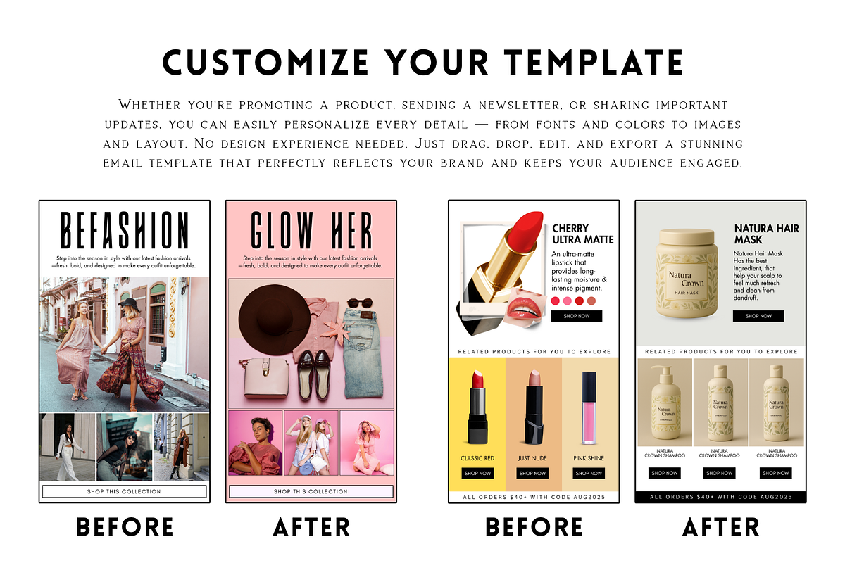 Beauty & Fashion Email Newsletter preview 4