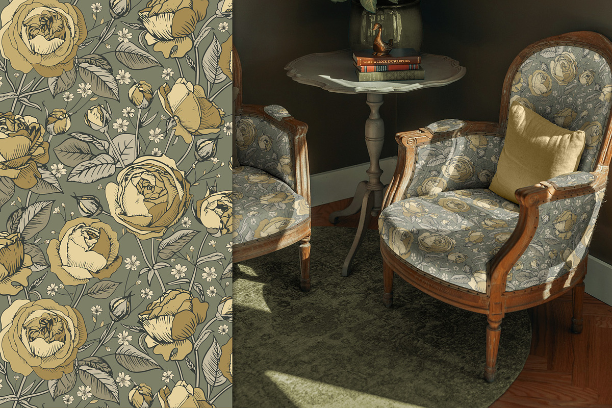 Victorian Garden Roses Pattern, a Pattern Graphic by PenguinArtStudio (Photo 6 of 7)