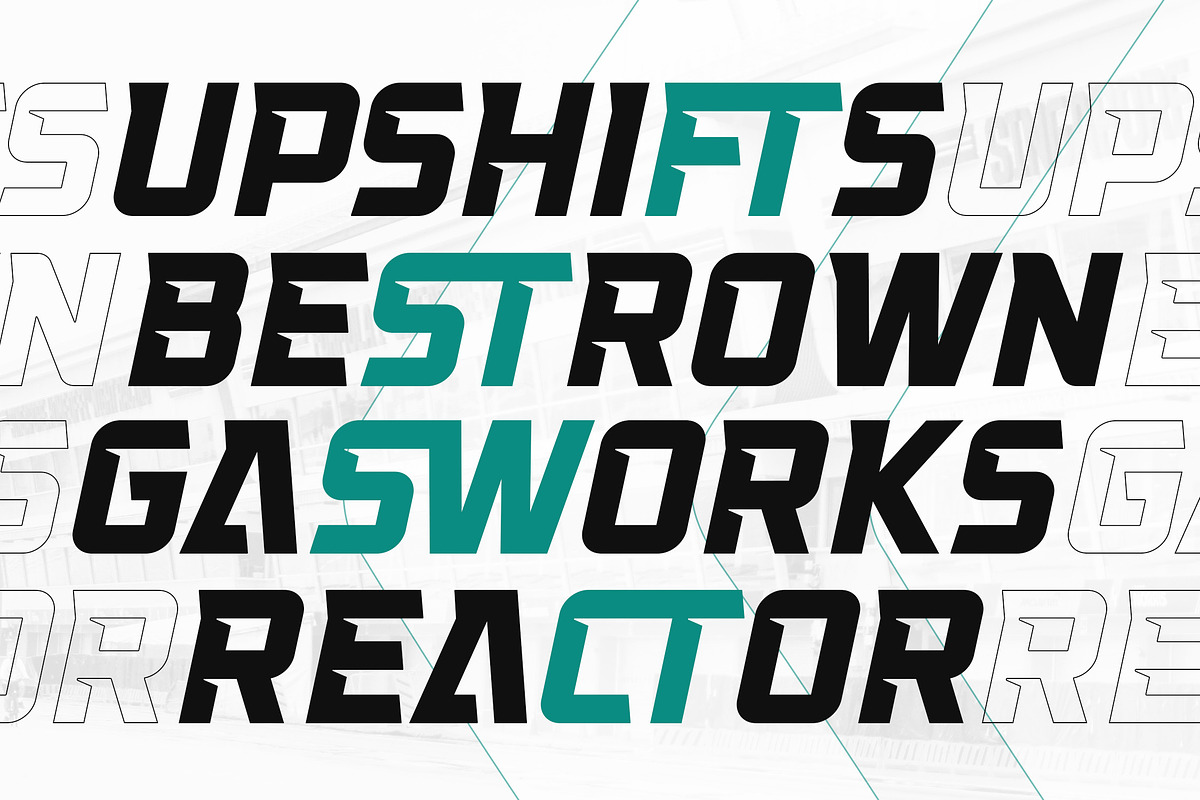 Swargho - Modern Sport Racing Font, a Sans Serif Font by Typia Nesia (Photo 3 of 15)