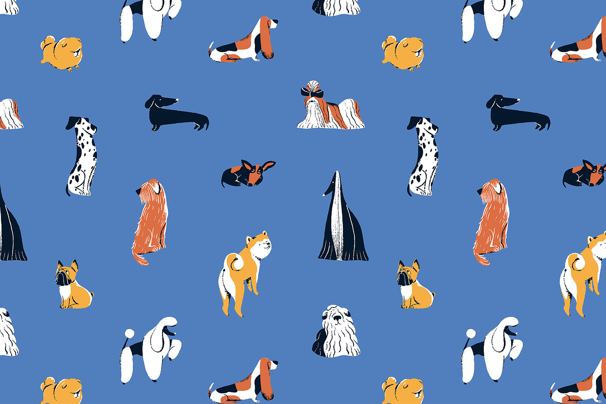 Cute dogs set, patterns, poster, an Animal Illustration by PaperTrident (Photo 4 of 13)