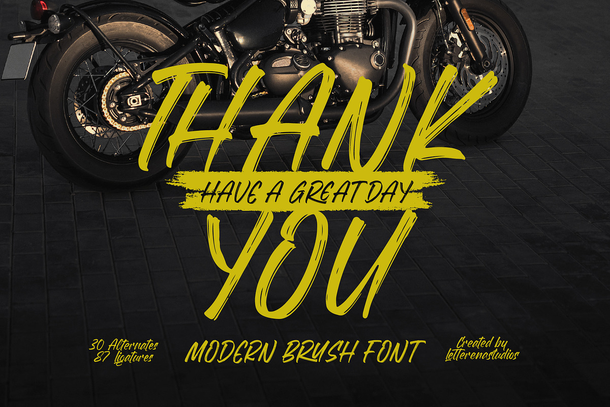 Flackin Bruska Modern Brush Font, a Script Font by Letterena Studios Script (Photo 15 of 15)