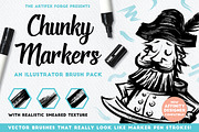 Chunky Markers - Illustrator Brushes, a Brush Add-On by The Artifex Forge (Thumbnail 1 of 6)