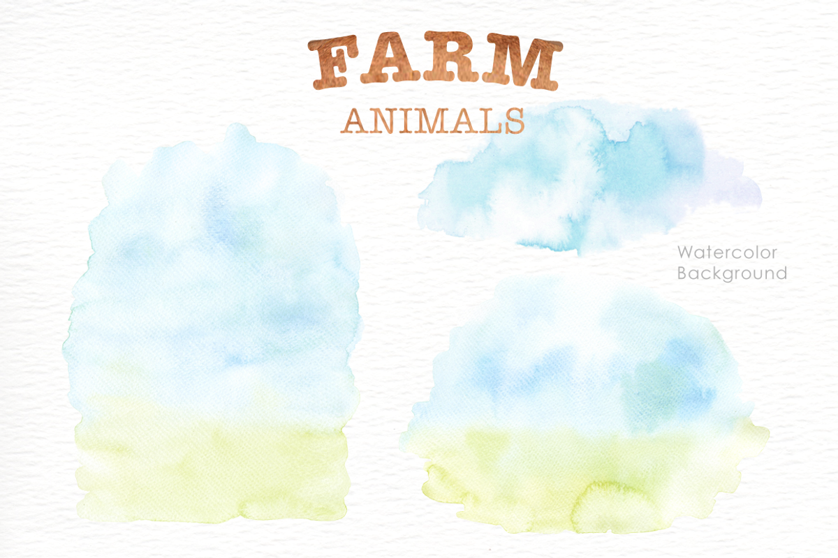 Farm Animals Watercolor clipart, an Animal Illustration by everysunsun (Photo 4 of 6)