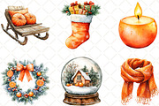 Cozy Tangerine Winter Clipart, an Illustration by Black Bird Studio (Thumbnail 4 of 6)