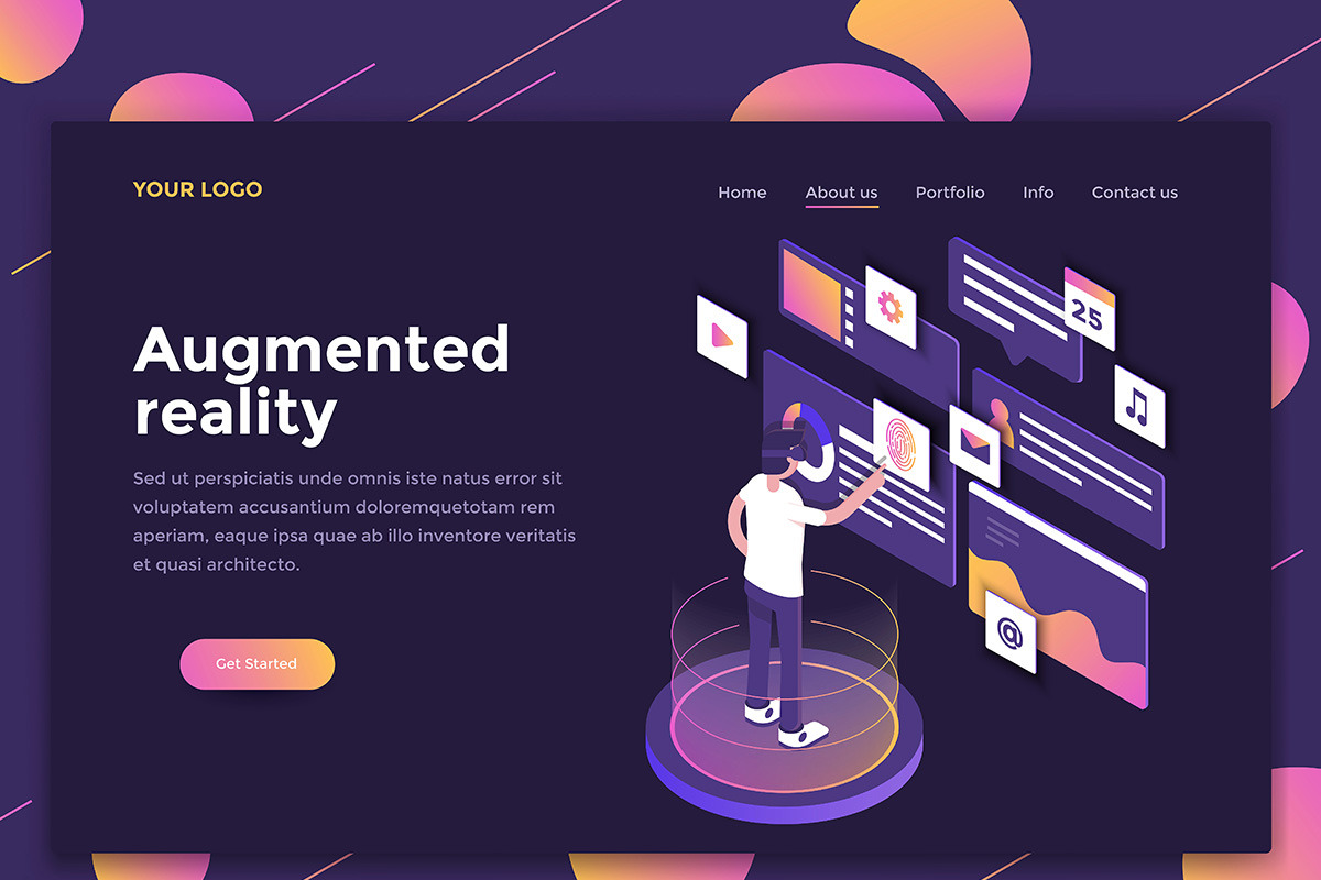 Landing page templates, dark theme, a Templates & Theme by Creative Graphics (Photo 2 of 12)