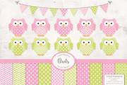 Fresh Pink Owl Vectors & Papers, an Animal Illustration by Amanda Ilkov (Thumbnail 1 of 3)